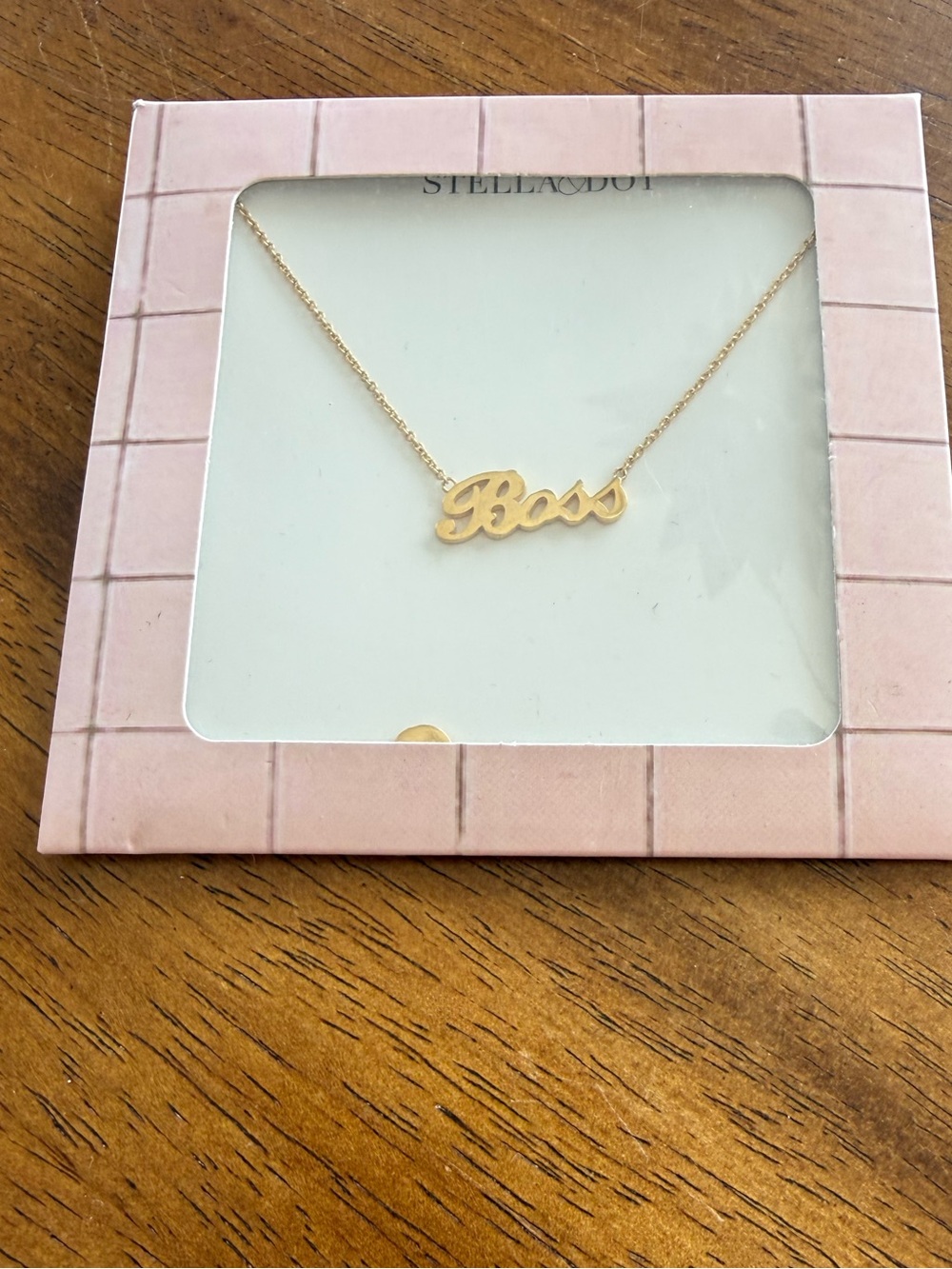 Stella & Dot Gold 'Boss' Script Delicate Necklace